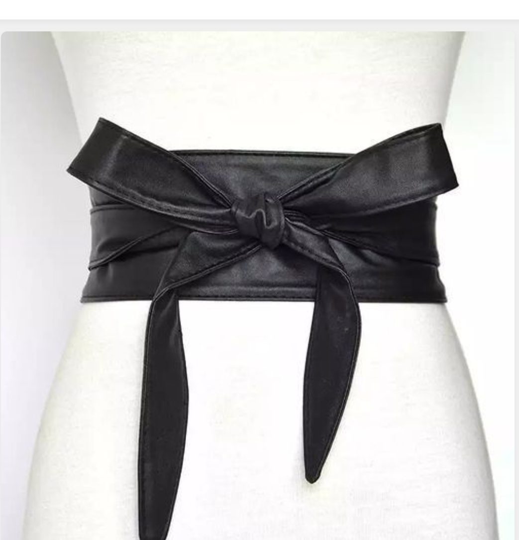Luxury Wide Leather Waist Belt – Black Fashion Corset Style