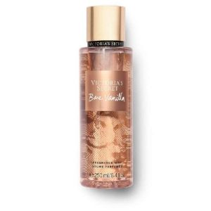 Victoria’s Secret body mist bottle close-up.