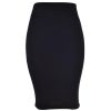 Front view of fitted bodycon midi skirt showing sleek silhouette