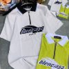Balenciaga "Glenciaga" Half-Zip Polo – White & Lime Green