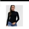 Turtleneck Long Sleeve Top- Black