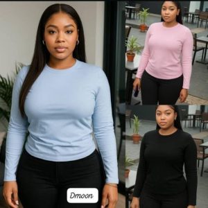 Dmoon Essential Long-Sleeve Crew Neck – Premium Fitted Basic