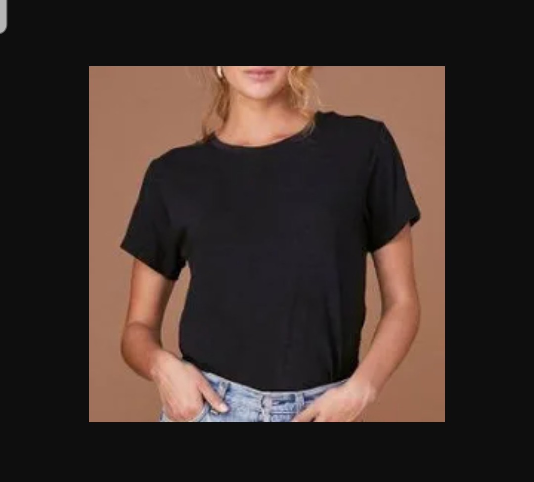 Classic Black Crew Neck T-Shirt for Women – Soft Relaxed Fit Tee