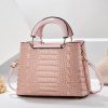 Pink Crocodile Crossbody Bag – Chic Textured Mini Handbag