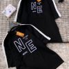 NEWA Black Striped T-Shirt – Casual Streetwear Short Sleeve