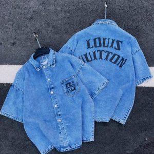 Louis Vuitton Denim Short-Sleeve Shirt – Luxury Casual Streetwear Top