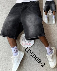 Hip Hop Baggy Denim Jorts – Black Washed Streetwear Shorts