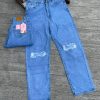Women’s Ripped High-Waist Jeans – Straight-Leg Distressed Denim