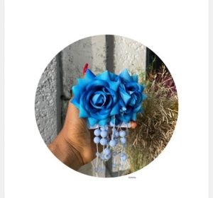 BLUE ROSE FLOWER EARRINGS