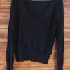 black v neck long sleeve sweatshirt