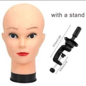 Mannequin head with clamp for wig making