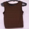 Brown Sleeveless Crop Tank Top for Women