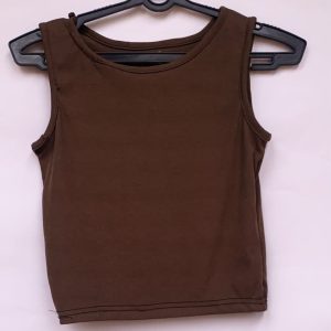 Brown Sleeveless Crop Tank Top for Women