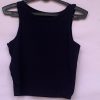 Black Sleeveless Crop Tank Top for Women