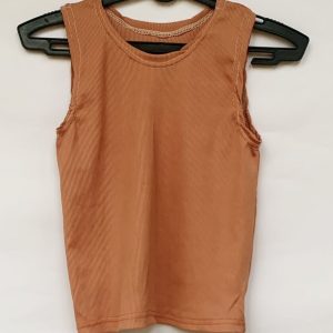 Caramel Tan Ribbed Sleeveless Tank Top for Women