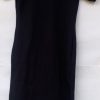 Black Ribbed Short Sleeve Midi Dress for Women