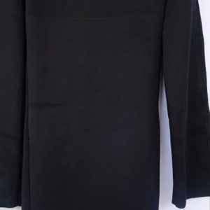 Black Long Sleeve Square Neck Midi Dress for Women