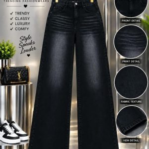 Black Premium Wide Leg Jeans