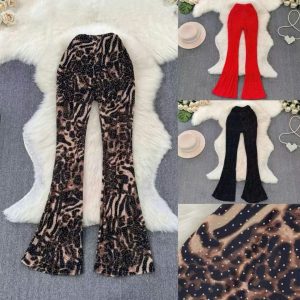 Women's High-Waist Sparkle Flare Pants