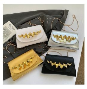 Women's Chain-Strap Crossbody Clutch Bag