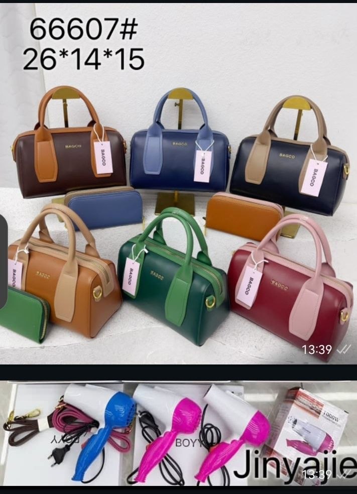 Women's Two-Tone Boston Handbag Set