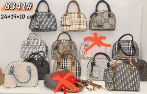 Women's Monogram Print Dome Handbag Set