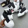 Men's Black and White Platform Sneakers