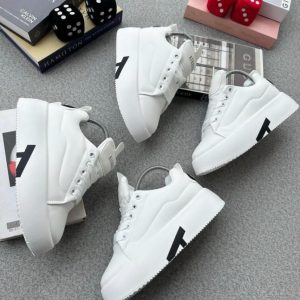 Women's White Platform Sneakers