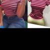 Women's Striped Crop Tee
