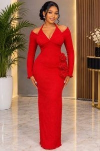 Women’s Halter Off-Shoulder Maxi Dress