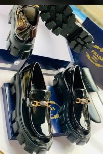 Chunky Black Patent Loafers
