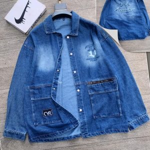 Layer Up in a Washed Blue Oversized Denim Shirt Jacket
