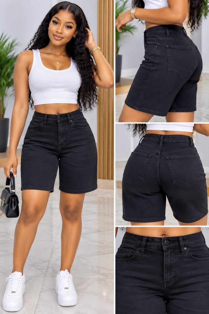 Women’s Pink Denim Bermuda Shorts