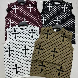Men’s Cross Pattern Knit Vest