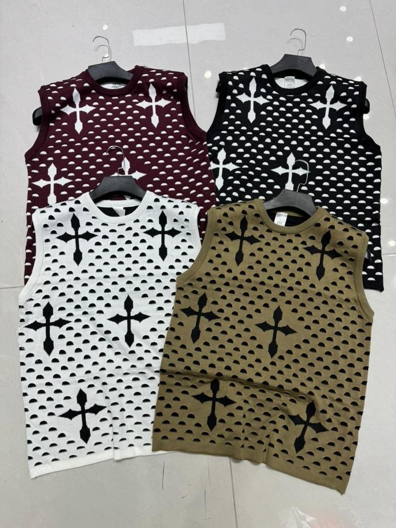 Men’s Cross Pattern Knit Vest