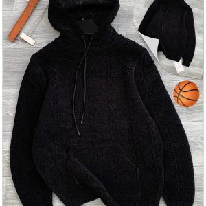 Men’s Black Chenille Hoodie