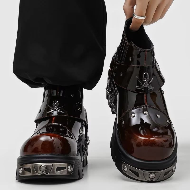 Glossy Patent Platform Boots