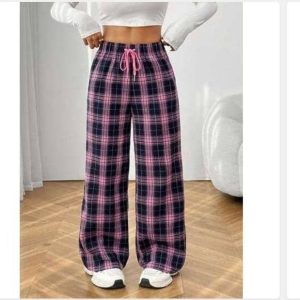 Women’s Plaid Wide-Leg Pants