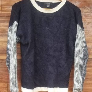 Black and White Colour-Block Sweater