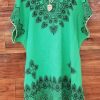 Green Printed Kaftan Top