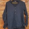Navy Roll-Sleeve Popover Shirt