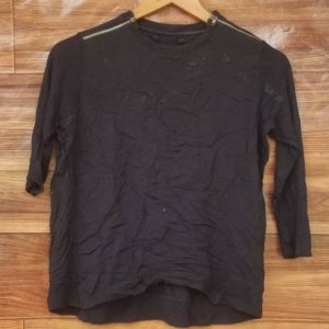 Black Zip-Shoulder Top