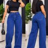 Dark Blue Wide-Leg Jeans