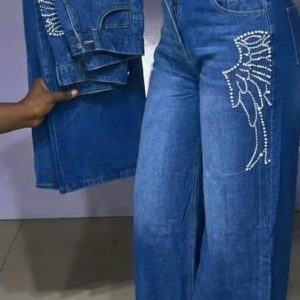 Pearl Wing Wide Leg Jeans for Women