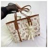 Graffiti Print Tote Bag with Charm