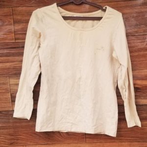 Cream Long-Sleeve Scoop-Neck Top