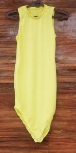 Lemon Yellow Sleeveless Long Bodysuit