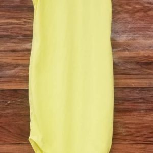 Lemon Yellow Sleeveless Long Bodysuit