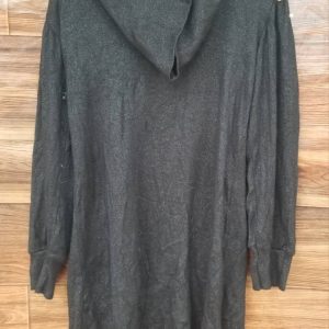 Black Shimmer Cowl-Neck Tunic Sweater