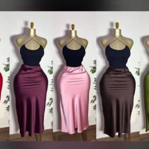 Satin Midi Skirt